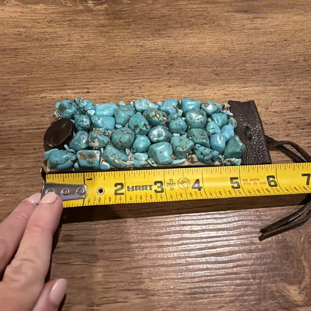 LUCKY BRAND Womens Bracelet 6” Faux Turquoise Leather Button Southwestern Style - Picture 7 of 9